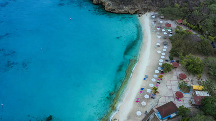Fototapeta na wymiar Aerial view over area Knip on the western side of Curaçao/Caribbean /Dutch Antilles