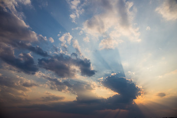 Beautiful sky and clouds in the evening