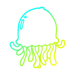 cold gradient line drawing cartoon jellyfish