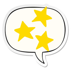 cartoon stars and speech bubble sticker