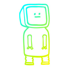 cold gradient line drawing cartoon funny robot