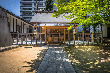 Matsumoto - May 25, 2019: Shinto shrine in Matsumoto, Japan