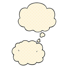 cartoon cloud and thought bubble in comic book style