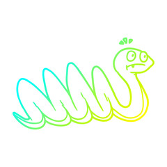 cold gradient line drawing cartoon snake