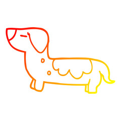 warm gradient line drawing cartoon dog