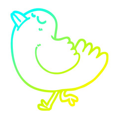 cold gradient line drawing cartoon arrogant bird