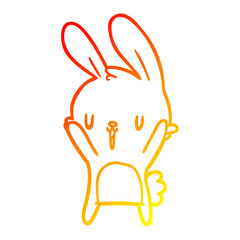 warm gradient line drawing cute cartoon rabbit