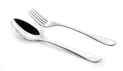 silver spoon isolated on white background