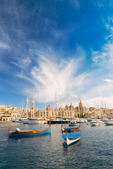 Fototapeta premium Vittoriosa Yacht Marina from Senglea Waterfront, Malta