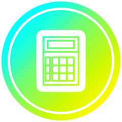 math calculator circular in cold gradient spectrum