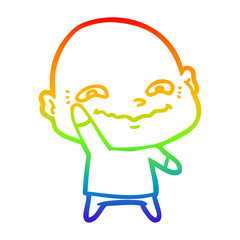 rainbow gradient line drawing cartoon creepy guy