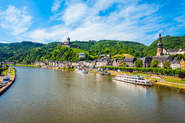 Obraz premium Cochem town aerial view, Germany