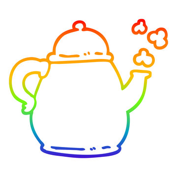 recommend clip art: rainbow gradient line drawing cartoon tea po
