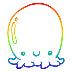 rainbow gradient line drawing cute cartoon octopus