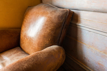 old vintage leather armchair