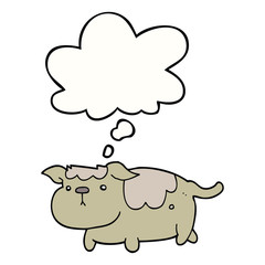cartoon dog and thought bubble