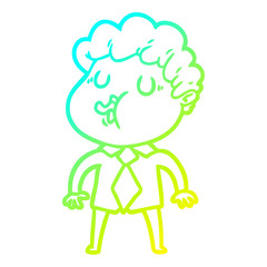 cold gradient line drawing cartoon man singing