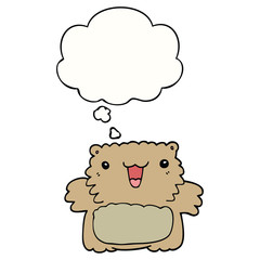 cartoon bear and thought bubble
