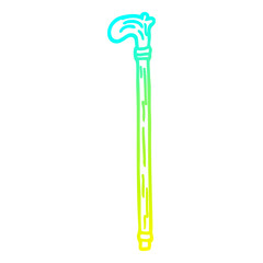 cold gradient line drawing cartoon walking stick