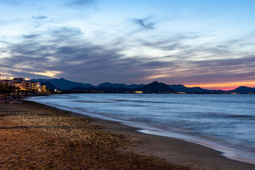 Photo of Alcudia Bay, in Mallorca, Spain, taken from Can Picafort
