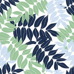 Beautifull tropical leaves branch  seamless pattern design
