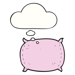 cartoon pillow and thought bubble