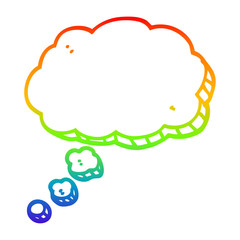 rainbow gradient line drawing cartoon speech bubble