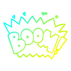 cold gradient line drawing cartoon word boom