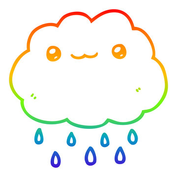 recommend clip art: rainbow gradient line drawing cartoon cloud