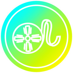 Fototapeta premium movie film reel circular in cold gradient spectrum