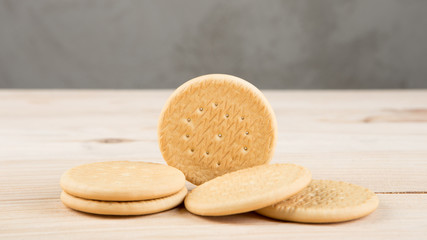 Handmade Cookies on the wooden desk homemade bakery concept