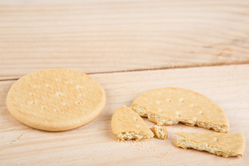 Handmade Cookies on the wooden desk homemade bakery concept