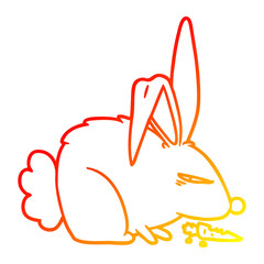 warm gradient line drawing cartoon annoyed rabbit