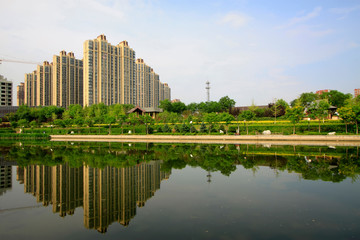 City building scenery, tangshan, China