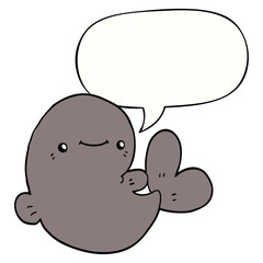 cartoon whale and speech bubble