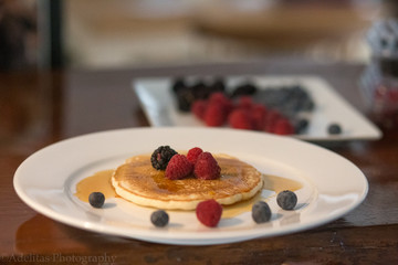 Pancake and fruits breakfast 