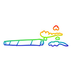 rainbow gradient line drawing cartoon lit joint