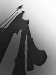 silhouette of a man on stairs