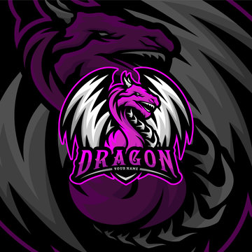 Dragon ESports Logo Design Vector. Dragon Mascot Gaming Logo Concepts.
