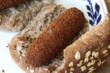 Deep fried Dutch croquette filled with beef, called 