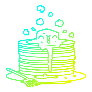 recommend clip art: cold gradient line drawing stack of tasty pancakes