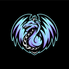 Dragon eSports Logo Design Vector. Dragon Mascot Gaming Logo Concepts.