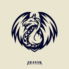 Dragon eSports Logo Design Vector. Dragon Mascot Gaming Logo Concepts.