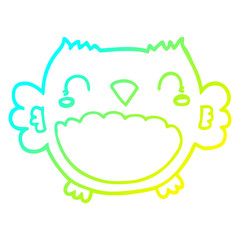 cold gradient line drawing cute cartoon owl