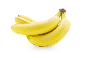 Fresh bananas isolated with clipping path