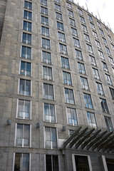 Fototapeta na wymiar Milan, Italy - April 05, 2019 : View of Camera di Commercio Italo-Brasiliana building in via Moscova
