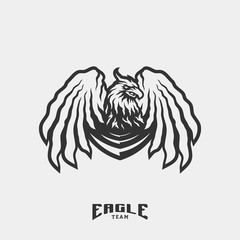 Eagle eSports Logo Design Vector. Eagle Team Mascot Gaming Logo Concepts.
