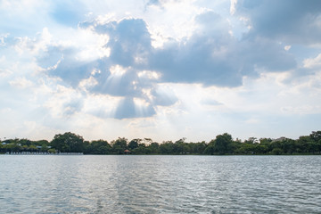 landscape Lake scenery in natural parks with beautiful sky