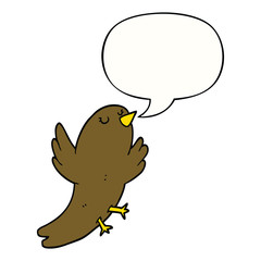cartoon bird and speech bubble