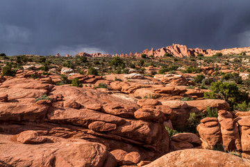storm rear red mountain, rare formations, arches national park